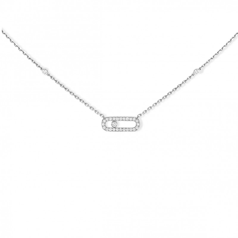 MESSIKA PARIS MOVE UNO PAVÉ WHITE GOLD DIAMOND NECKLACE 4708