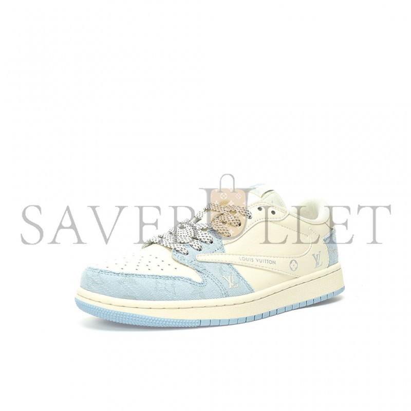 NIKE AIR JORDAN 1 LOW OG SP BEIGE LIGHT BLUE LV MONOGRAM LJ5188-003