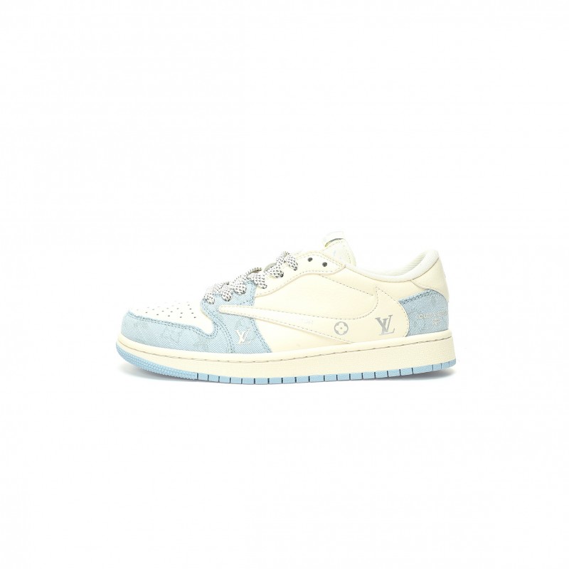 NIKE AIR JORDAN 1 LOW OG SP BEIGE LIGHT BLUE LV MONOGRAM LJ5188-003