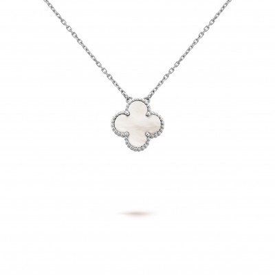 VAN CLEEF ARPELS VINTAGE ALHAMBRA PENDANT - WHITE GOLD, MOTHER-OF-PEARL  VCARF48700