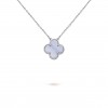 VAN CLEEF ARPELS VINTAGE ALHAMBRA PENDANT - WHITE GOLD, CHALCEDONY  VCARD34900