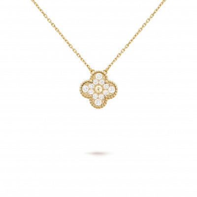 VAN CLEEF ARPELS VINTAGE ALHAMBRA PENDANT - YELLOW GOLD, DIAMOND  VCARA45300