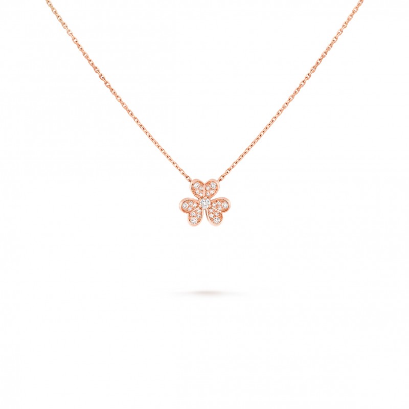 VAN CLEEF ARPELS FRIVOLE PENDANT, MINI MODEL - ROSE GOLD, DIAMOND  VCARP7RI00