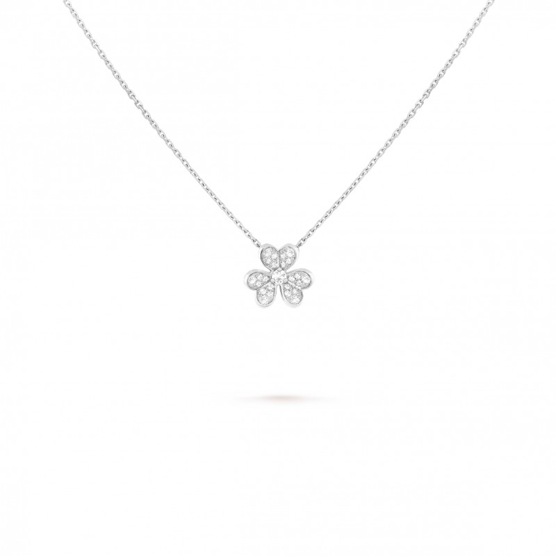 VAN CLEEF ARPELS FRIVOLE PENDANT, MINI MODEL - WHITE GOLD, DIAMOND  VCARP3W300