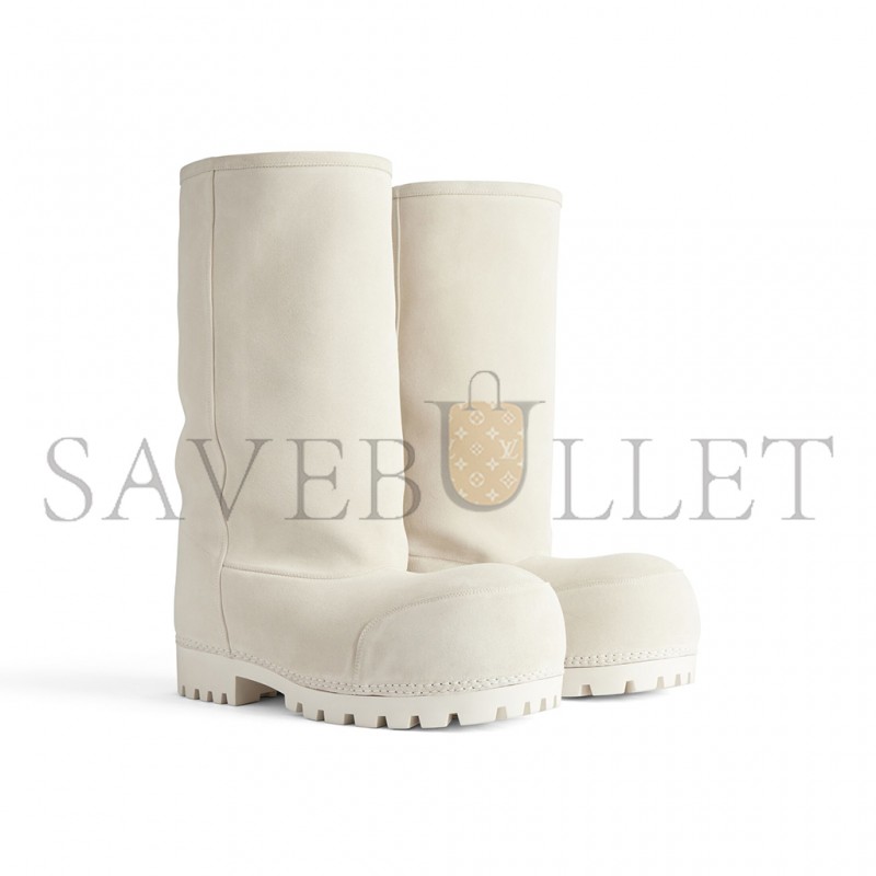 BALENCIAGA ALASKA FUR WHITE CALFSKIN AND SYNTHETIC TALL BOOTS 802177WBFC19000