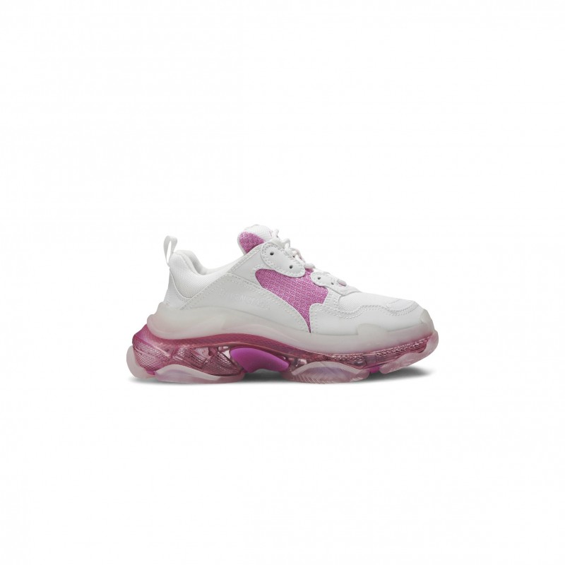 BALENCIAGA TRIPLE S CLEAR SOLE TRAINER WHITE PINK 544351W09ON9025