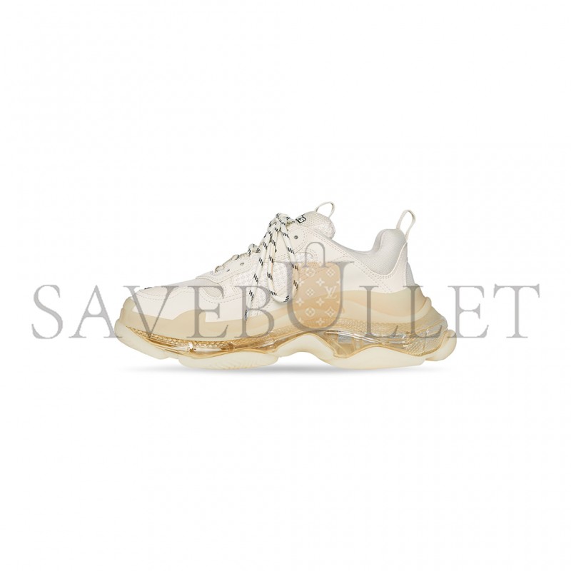 BALENCIAGA WOMEN'S TRIPLE S CLEAR SOLE SNEAKER IN BEIGE 544351W2GA19100