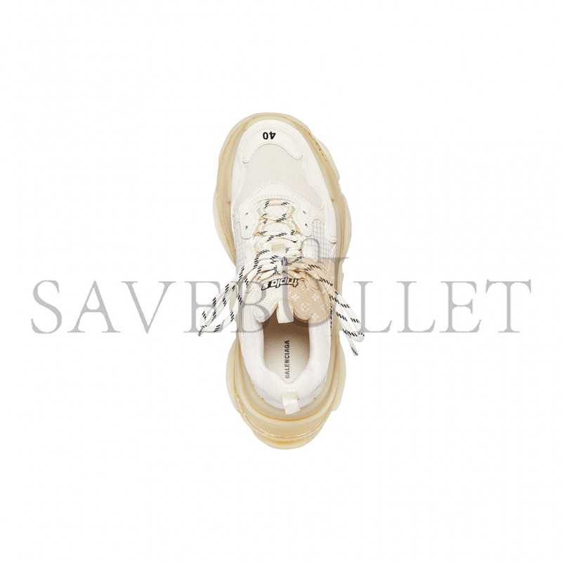 BALENCIAGA WOMEN'S TRIPLE S CLEAR SOLE SNEAKER IN BEIGE 544351W2GA19100