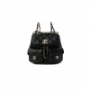 CHANEL SHINY CAVIAR QUILTED SMALL DUMA POCKETS DRAWSTRING BACKPACK BLACK AS3787 (17.5*16.5*10cm)