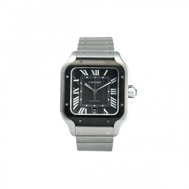 CARTIER SANTOS LARGE STAINLESS STEEL AUTOMATIC WATCH WSSA0037