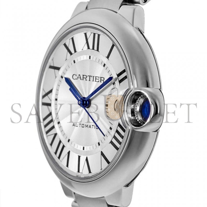 CARTIER BALLON BLEU DE SILVER SILVER STEEL CASSETTE MEN'S WATCH WSBB0049