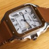 CARTIER SANTOS 39.8MM LEATHER WATCH WSSA0018