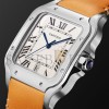 CARTIER SANTOS 39.8MM LEATHER WATCH WSSA0018