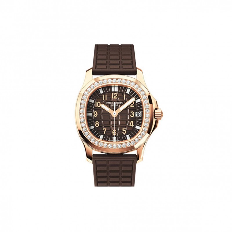 PATEK PHILIPPE AQUANAUT LUCE AUTOMATIC DIAMOND BROWN DIAL LADIES WATCH 5068R-001