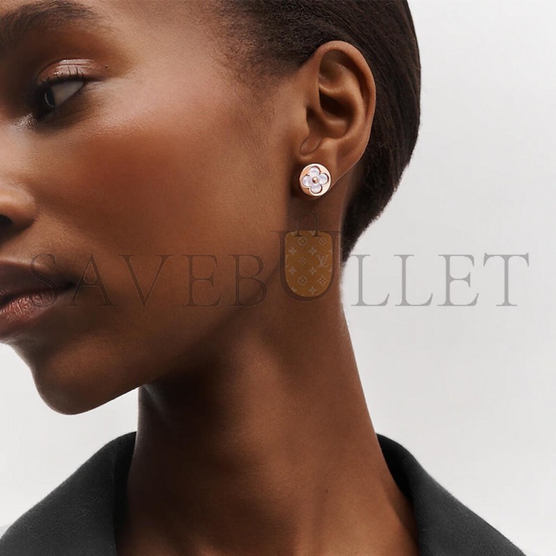 LOUIS VUITTON COLOUR BLOSSOM SUN EAR STUD, PINK GOLD AND WHITE MOTHER-OF-PEARL - PER UNIT Q96425 LOUIS VUITTON COLOUR BLOSSOM SUN EAR STUD, PINK GOLD AND WHITE MOTHER-OF-PEARL - PER UNIT Q96425
