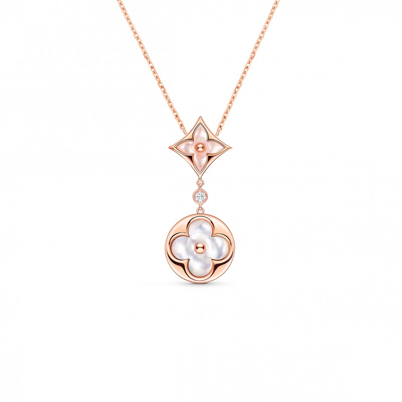 LOUIS VUITTON COLOUR BLOSSOM NECKLACE, PINK GOLD, PINK MOTHER-OF-PEARL, WHITE MOTHER-OF-PEARL AND DIAMOND Q94355