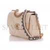 CHANEL ECRU QUILTED LAMBSKIN CHANEL 19 FLAP BAG MIXED HARDWARE AS1160 (26*16*9cm)