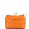 CHANEL 19 FLAP SMALL ORANGE BROWN LAMBSKIN AS1160 (26*16*9cm)