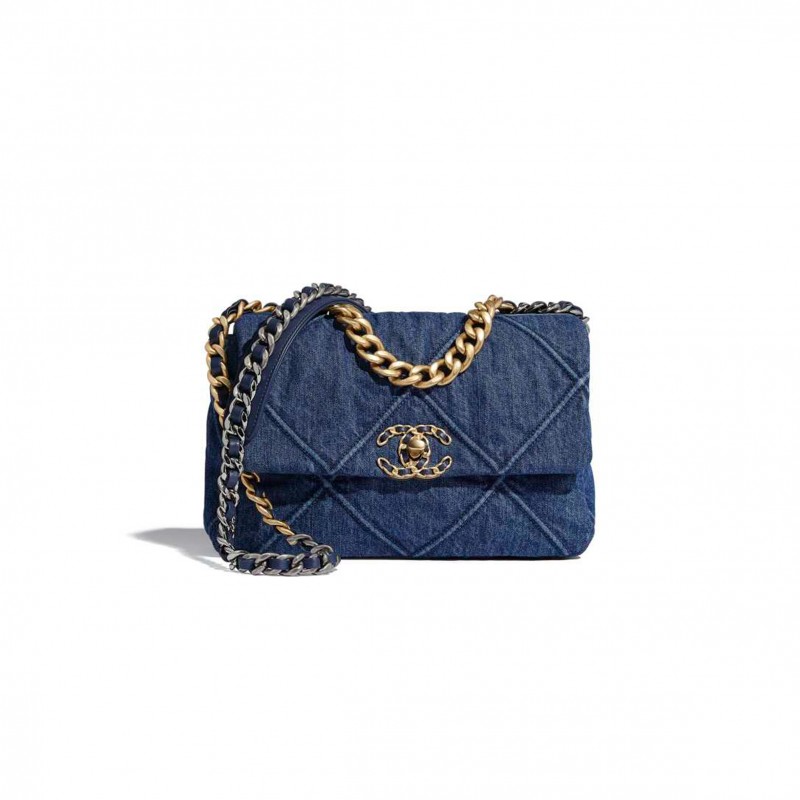 CHANEL 19 FLAP BAG IN DENIM AS1160 (26*16*9cm)