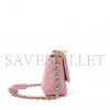CHANEL BABY PINK QUILTED LAMBSKIN 19 FLAP BAG PALE GOLD AND RUTHENIUM HARDWARE AS1160 (26*16*9cm)