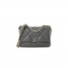 CHANEL LAMBSKIN QUILTED MEDIUM CHANEL 19 FLAP GREY AS1160 (26*16*9cm)