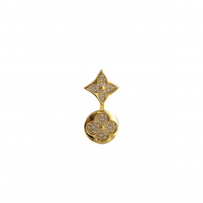 LOUIS VUITTON L CLOVER GOLD RING LJZ0005 LOUIS VUITTON L CLOVER GOLD RING LJZ0005