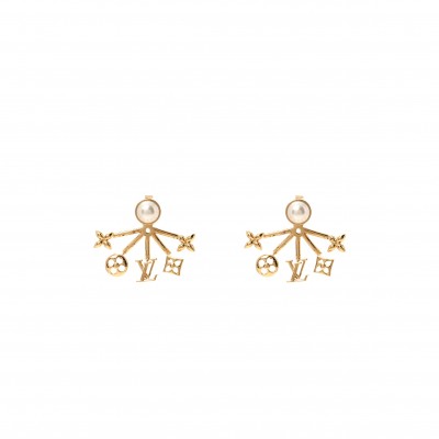 LOUIS VUITTON METAL CRUISER EARRINGS GOLD M00601