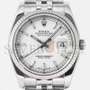 ROLEX DATEJUST WHITE INDEX 18K WHITE GOLD FLUTED BEZEL 36MM WATCH 116234