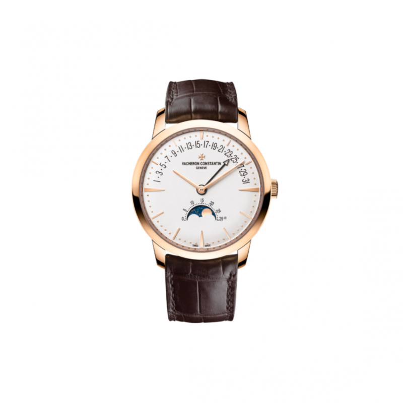 VACHERON CONSTANTIN PATRIMONY MOON PHASE RETROGRADE DATE 42.5 MM PINK GOLD WATCH 4010U/000R-B329 VACHERON CONSTANTIN PATRIMONY MOON PHASE RETROGRADE DATE 42.5 MM PINK GOLD WATCH 4010U/000R-B329