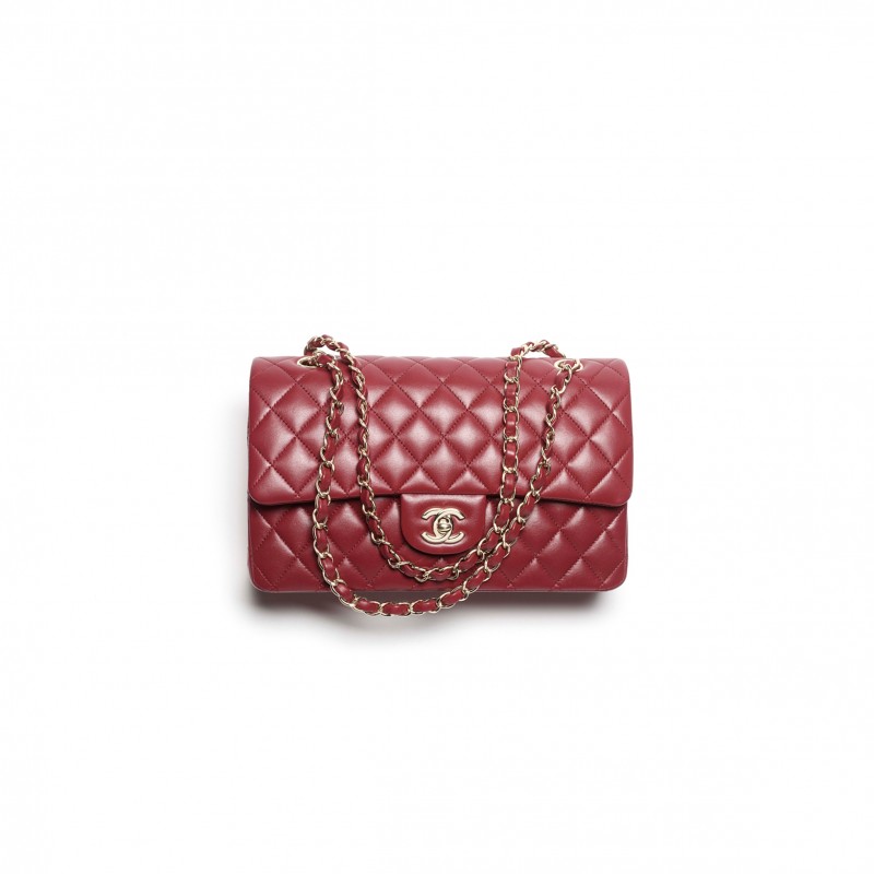 CHANEL CLASSIC 11.12 HANDBAG LAMBSKIN & GOLD-TONE METAL BURGUNDY A01112 (25.5*15.5*6.5cm) CHANEL CLASSIC 11.12 HANDBAG LAMBSKIN & GOLD-TONE METAL BURGUNDY A01112 (25.5*15.5*6.5cm)