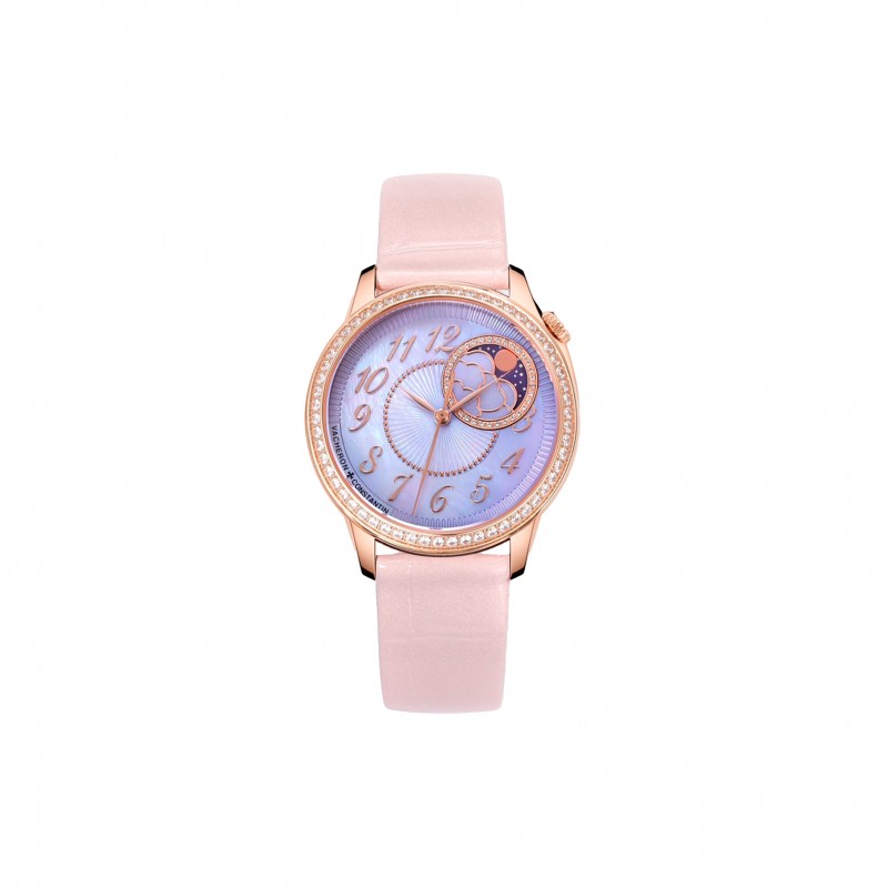 VACHERON CONSTANTIN ÉGÉRIE MOON PHASE 37 MM PINK GOLD WATCH 8005F/000R-H030