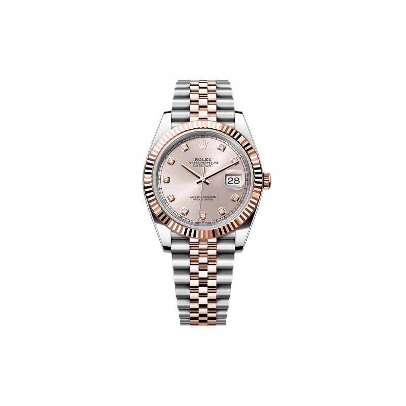 ROLEX DATEJUST 41 OYSTER, 41 MM, OYSTERSTEEL AND EVEROSE GOLD WATCH 126331-0008