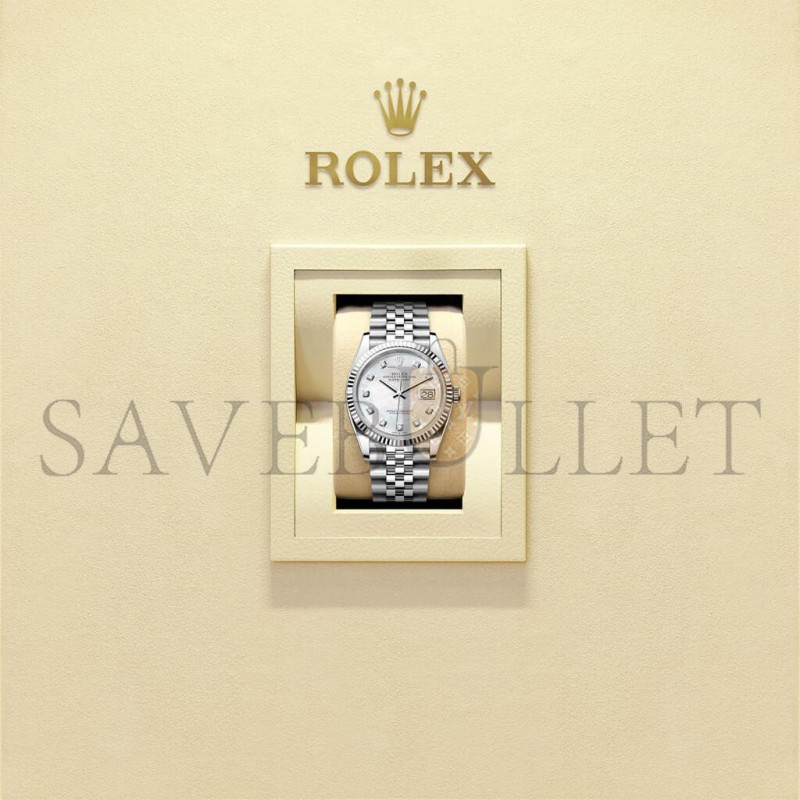 ROLEX DATEJUST 36 OYSTER, 36 MM, OYSTERSTEEL AND WHITE GOLD WATCH 126234-0019