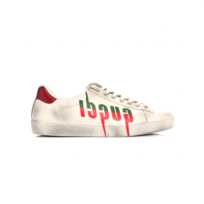 GUCCI DISTRESSED CALFSKIN MENS ACE BLADE SNEAKERS 11 923484