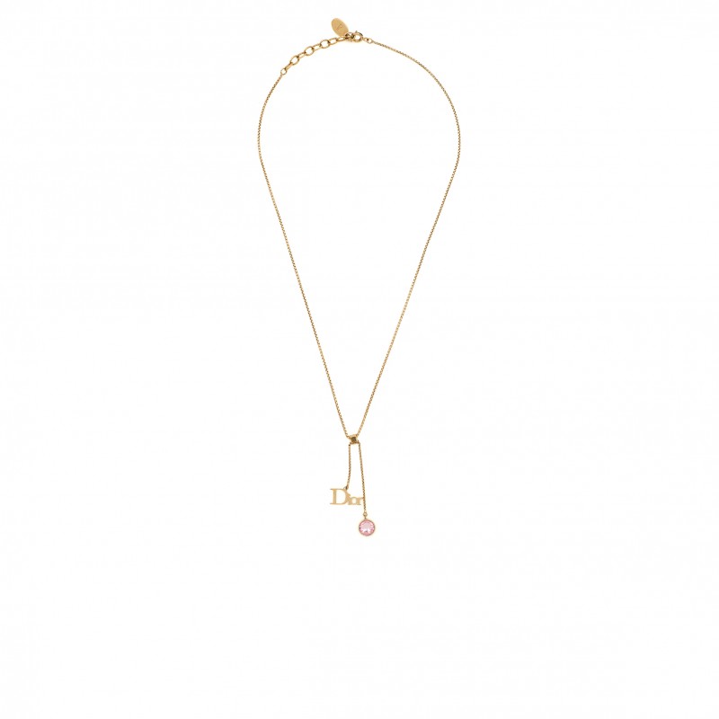 DIOR PINK CRYSTAL GOLD TONE NECKLACE N3052WOMCY_D03S