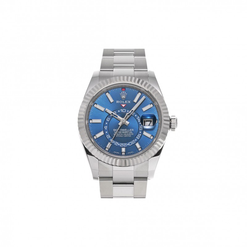 ROLEX SKY-DWELLER SERIES BRIGHT BLUE DIAL 42MM WATCH 326934