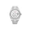 ROLEX SKY-DWELLER STAINLESS STEEL ANNUAL CALENDAR DUAL TIME ZONE WRISTWATCH WITH WHITE GOLD 326934