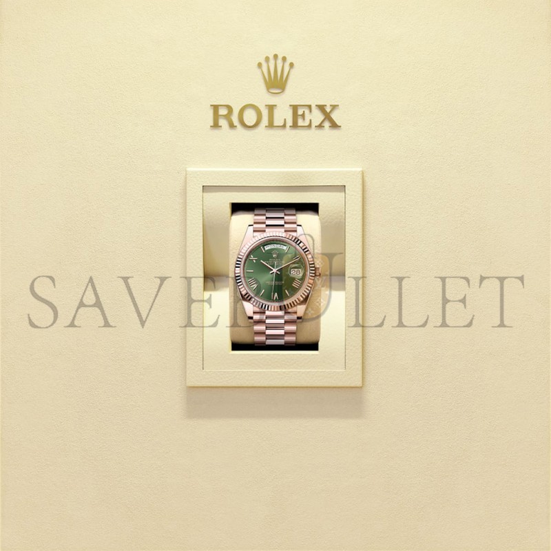 ROLEX DAY-DATE 40 OYSTER, 40 MM, EVEROSE GOLD WATCH 228235-0025