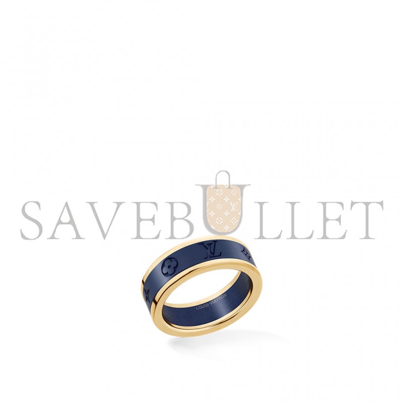 LOUIS VUITTON LES GASTONS VUITTON SMALL RING, YELLOW GOLD AND TITANIUM Q0H44Q