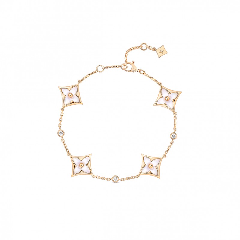 LOUIS VUITTON COLOUR BLOSSOM BB MULTI-MOTIFS BRACELET, PINK GOLD, WHITE MOTHER-OF-PEARL AND DIAMONDS Q05569-1