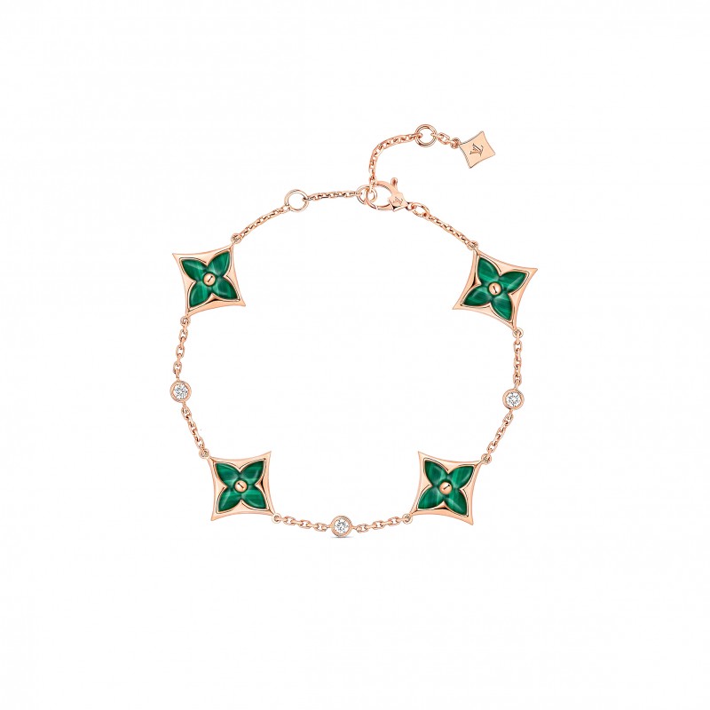 LOUIS VUITTON COLOUR BLOSSOM BB MULTI-MOTIFS BRACELET, PINK GOLD, MALACHITE AND DIAMONDS Q05570