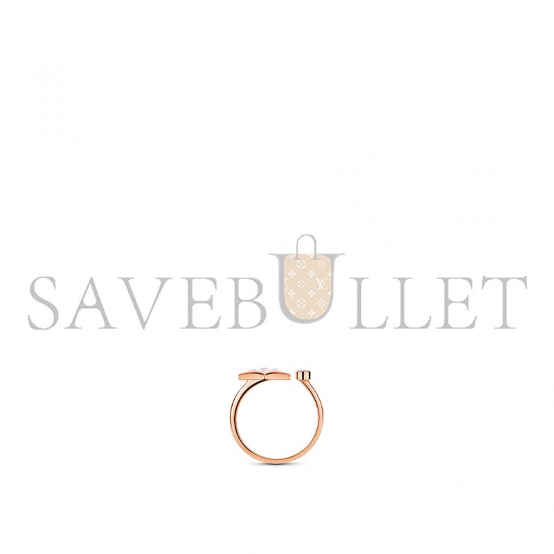 LOUIS VUITTON COLOR BLOSSOM MINI STAR ROSE GOLD, WHITE MOTHER-OF-PEARL AND DIAMOND RING Q9S80A