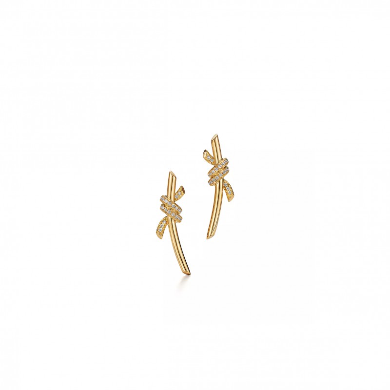 TIFFANY KNOT EARRINGSGOLD AND DIAMONDS 69346464