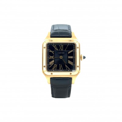 CARTIER SANTOS DUMONT YELLOW GOLD BLUE DIAL 44MM WATCH WGSA0077