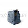CHANEL GOLD BALL FLAP BAG CF FATTY FANG DENIM BLUE AS1786 (18*13*7cm)