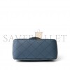 CHANEL GOLD BALL FLAP BAG CF FATTY FANG DENIM BLUE AS1786 (18*13*7cm)