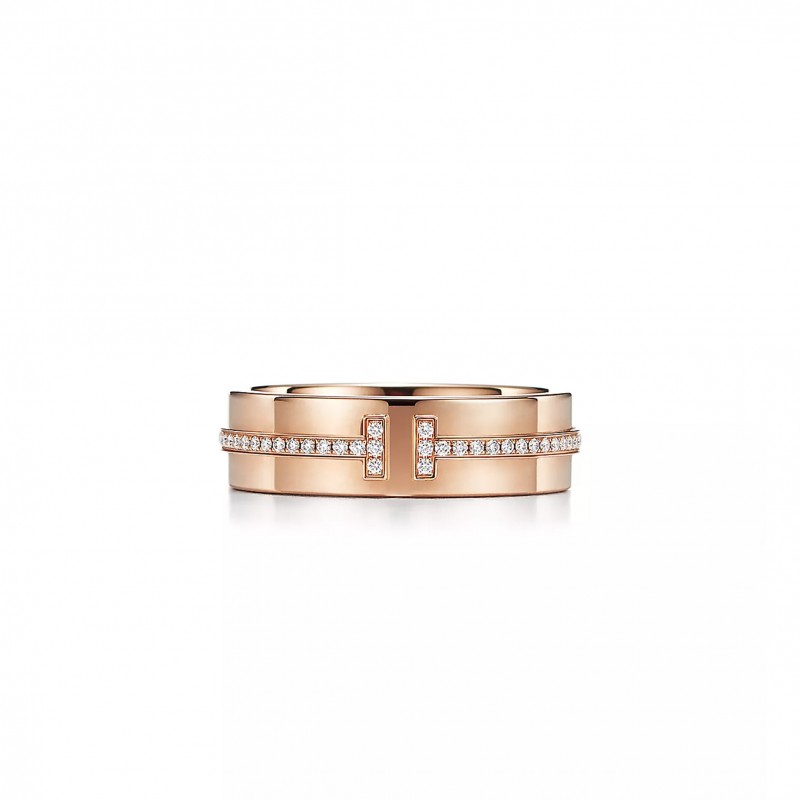 TIFFANY T WIDE DIAMOND RINGIN ROSE GOLD 60151034