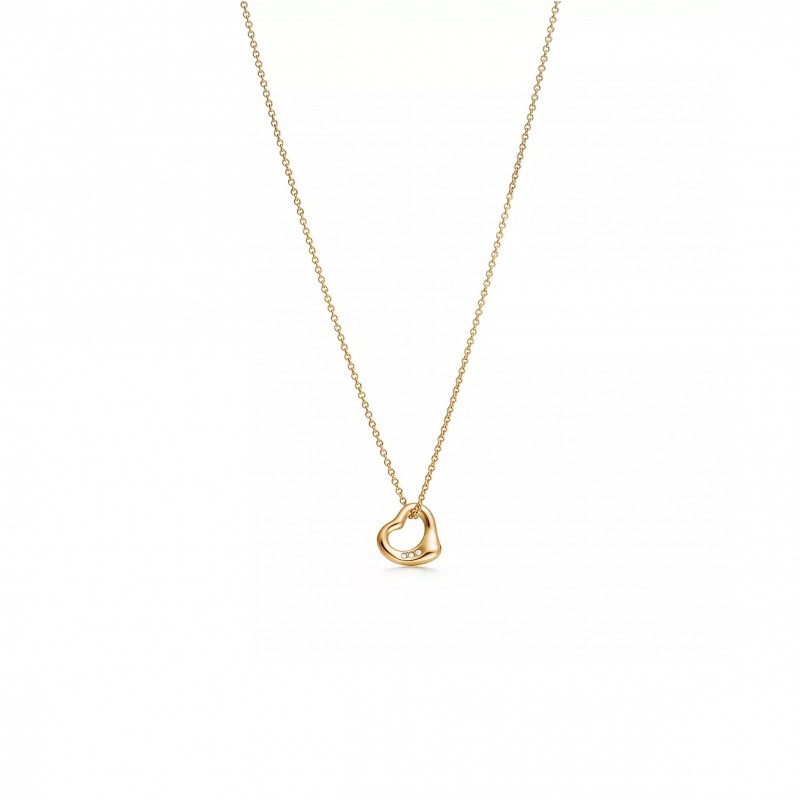 TIFFANY ELSA PERETTI® OPEN HEART PENDANT IN 18K GOLD WITH DIAMONDS 68119227