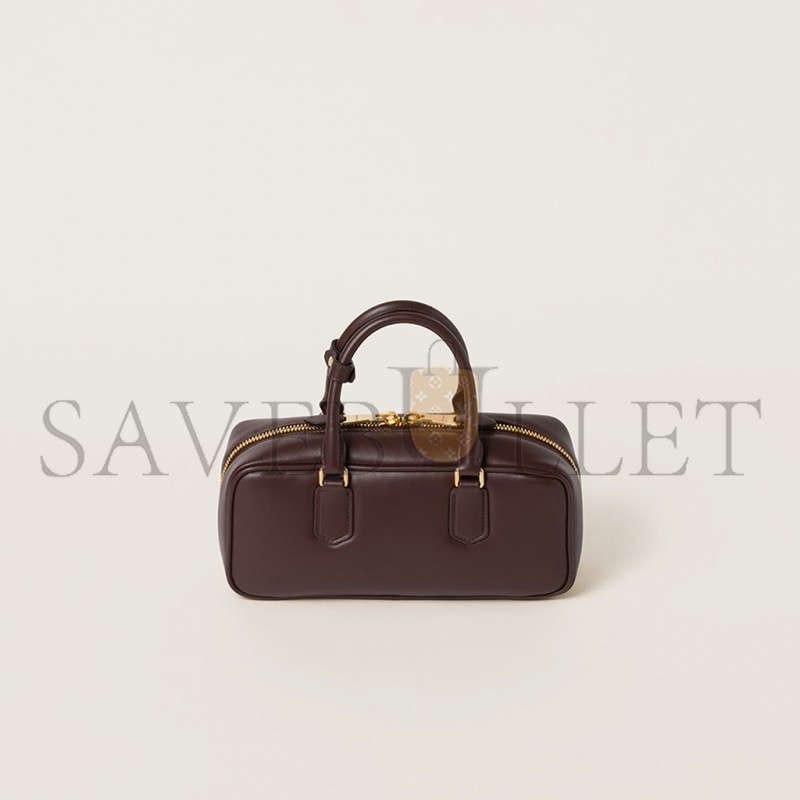 MIU MIU ARCADIE LEATHER HANDBAG 5BB148 (27*12*9cm)