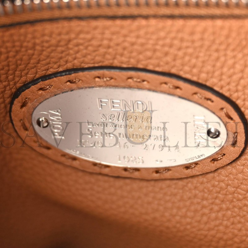 FENDI CUOIO ROMANO SELLERIA BI-COLOR PEEKABOO ICONIC SATCHEL BLACK MOU (39*30*18cm)